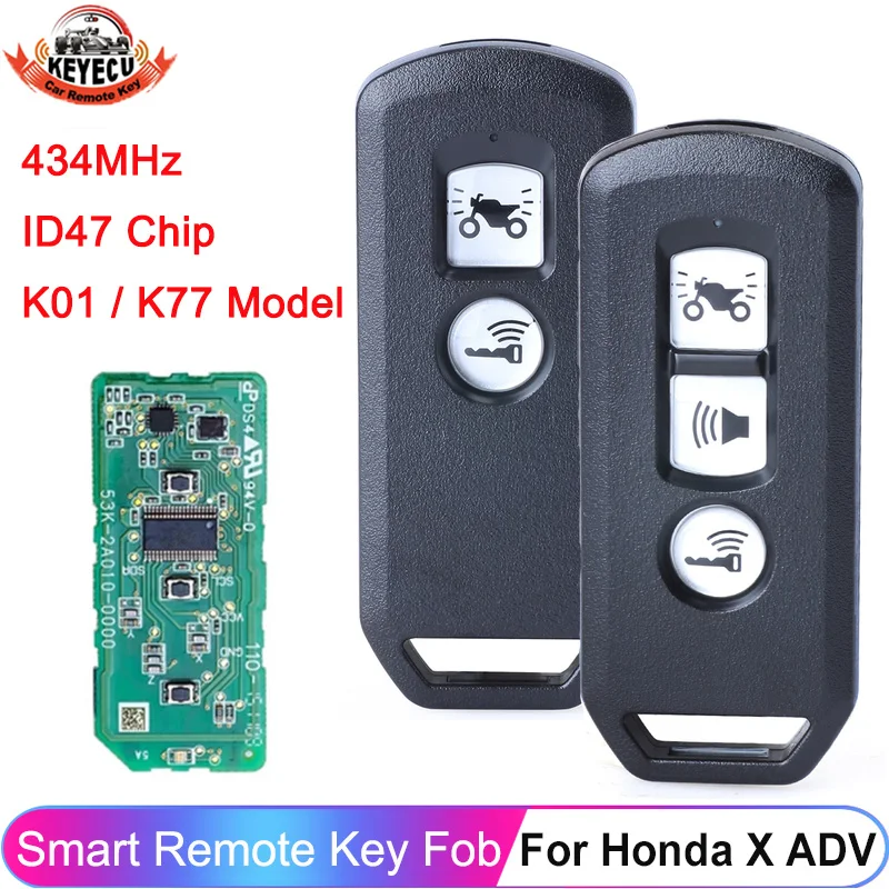 Брелок дистанционного управления K01 K77, 434 МГц, ID47 для Honda K35V3 ADV SH 150 Forza 300 125 PCX150 2017 2018 2019 мотоциклетный скутер