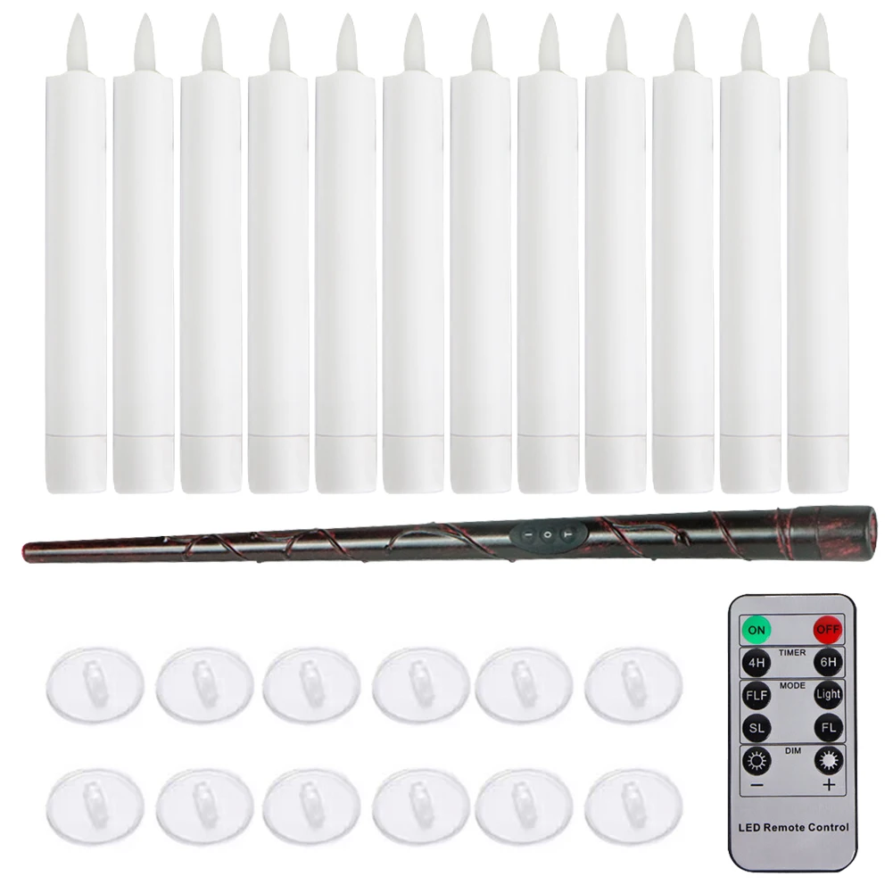 Мерцающий теплый свет с длинным стержнем светодиодная беспламенная коническая
