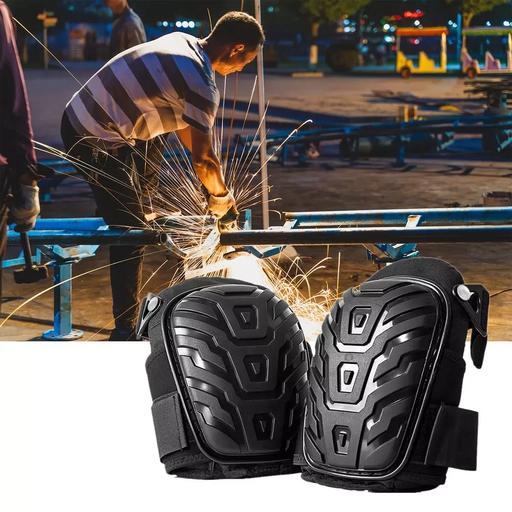 

Pair Professional Knee Pads with Adjustable Straps Safe EVA Gel Cushion PVC Shell Knee Pads for Heavy Duty Work