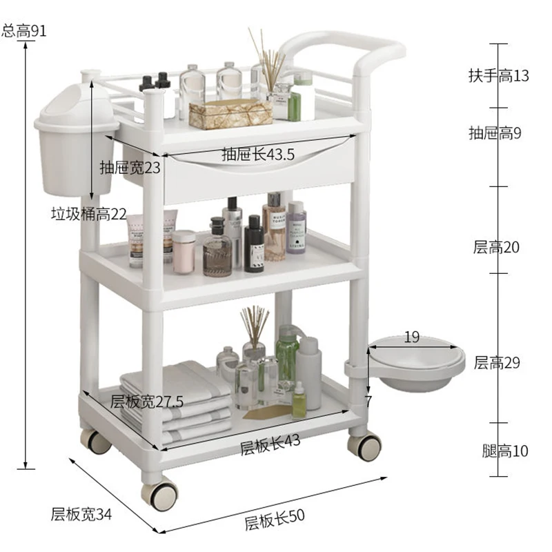 Оригинальная тележка в итальянском стиле простая многофункциональная