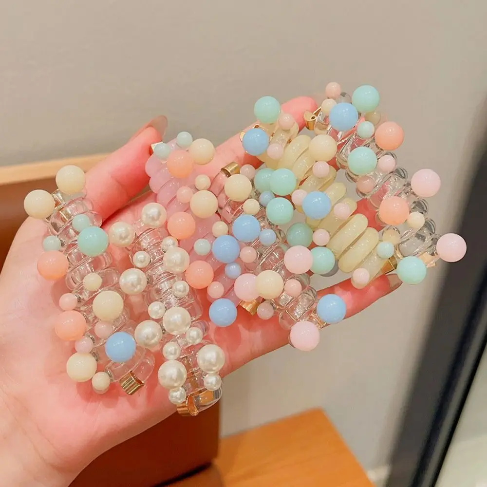 Бусины телефонная линия веревка для волос прямой корейский стиль прозрачный