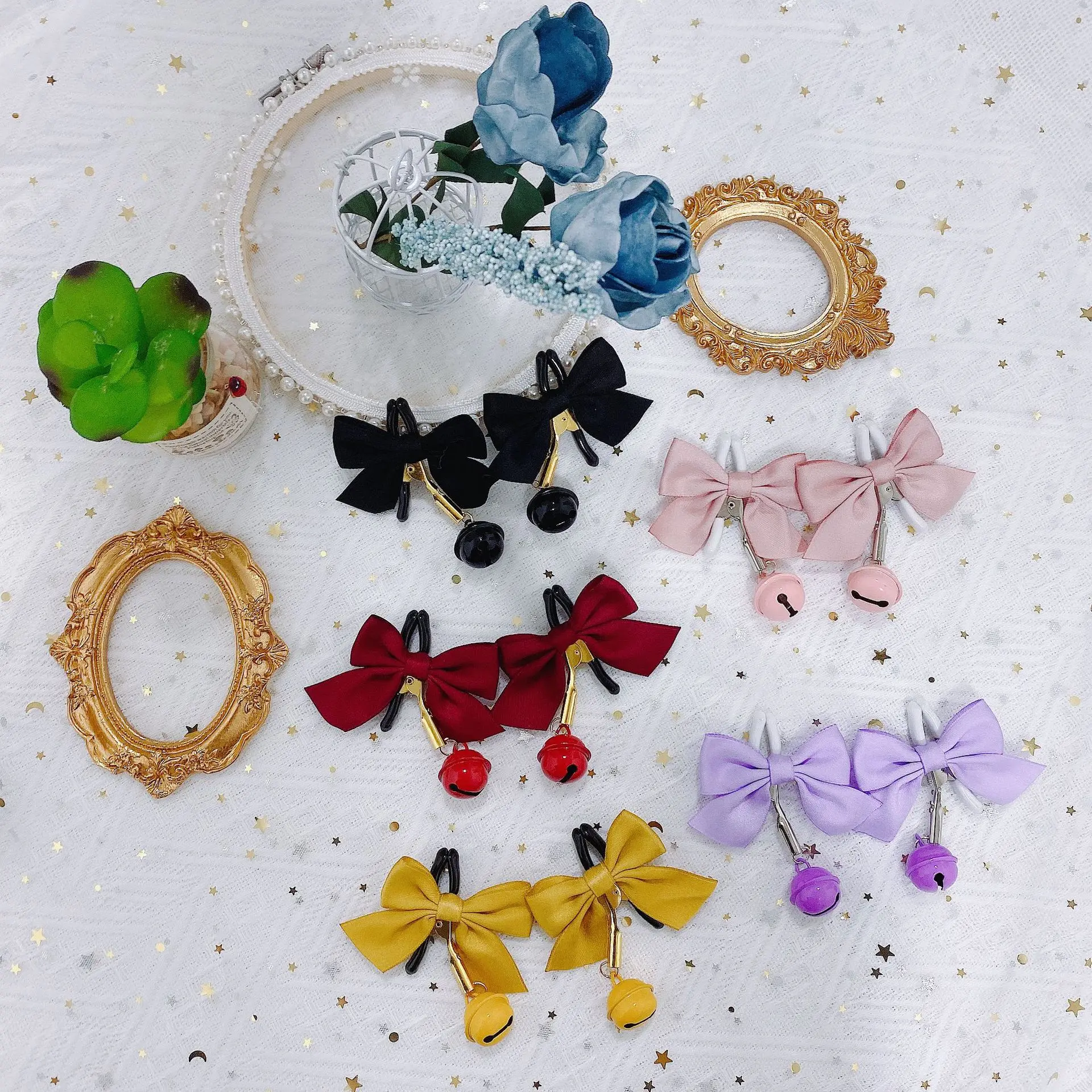 Регулируемый зажим для сосков с бантом для женщин фетиш бдсм флирт секс-игрушки для пар SM маленький колокольчик игрушки для груди сексуальная розовая игрушка для взрослых