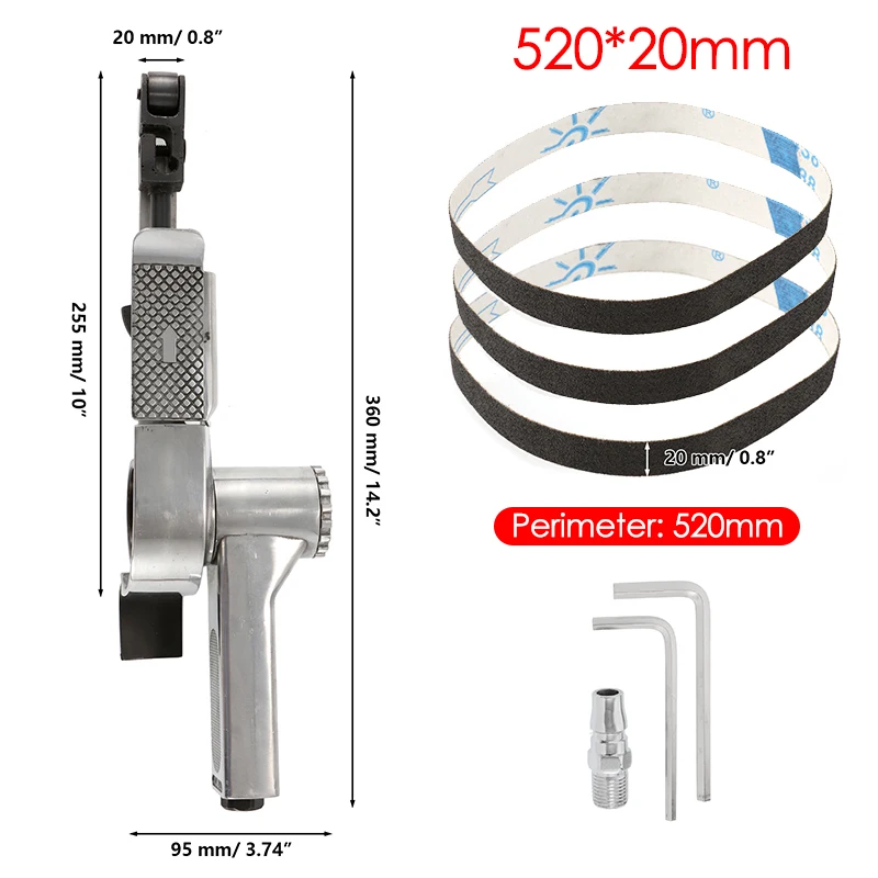 

520*20 мм/330*10 мм пневматическая ленточная шлифовальная машина пневматическая угловая шлифовальная машина с шлифовальной лентой для воздушного компрессора шлифовальный пневматический инструмент