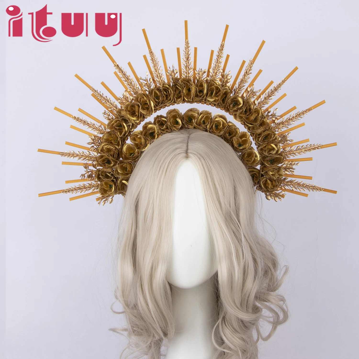 

Baroque Gothic Spike Halo Crown Headpiece Goddess Mary Lolita Punk Hairband Tiara Hallowmas Festiva Party Headdress