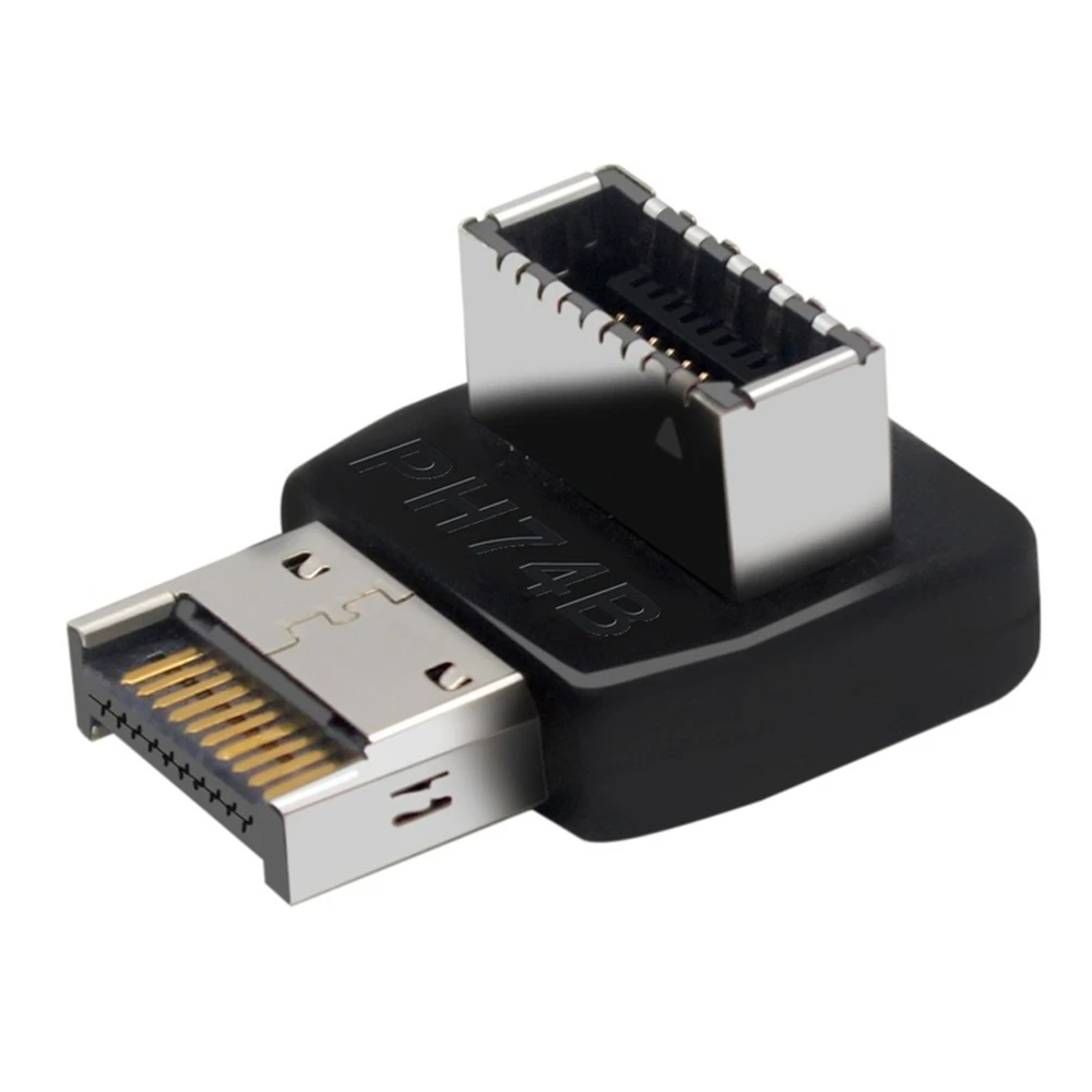 Купи Black USB Connector Adapter USB3.0 19P/20P To TYPE-E 90 Degree Converter Adapter Case Front TYPE C Socket Computer Motherboard за 268 рублей в магазине AliExpress