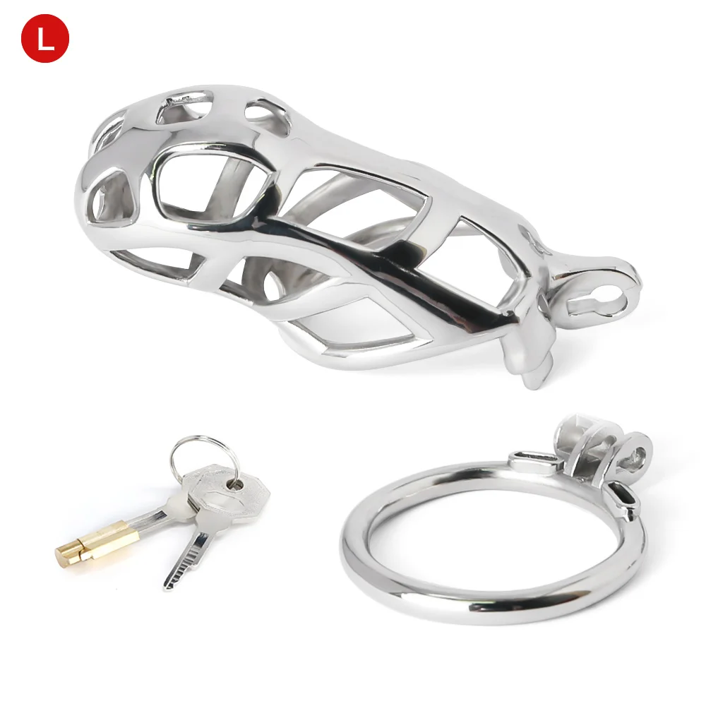 

New BDSM MAMBA Male Cock Cage Set Silver Custom Curved Chastity Device Penis Ring Cock Ring Cobra Cages Trainer Belt Sex Toys