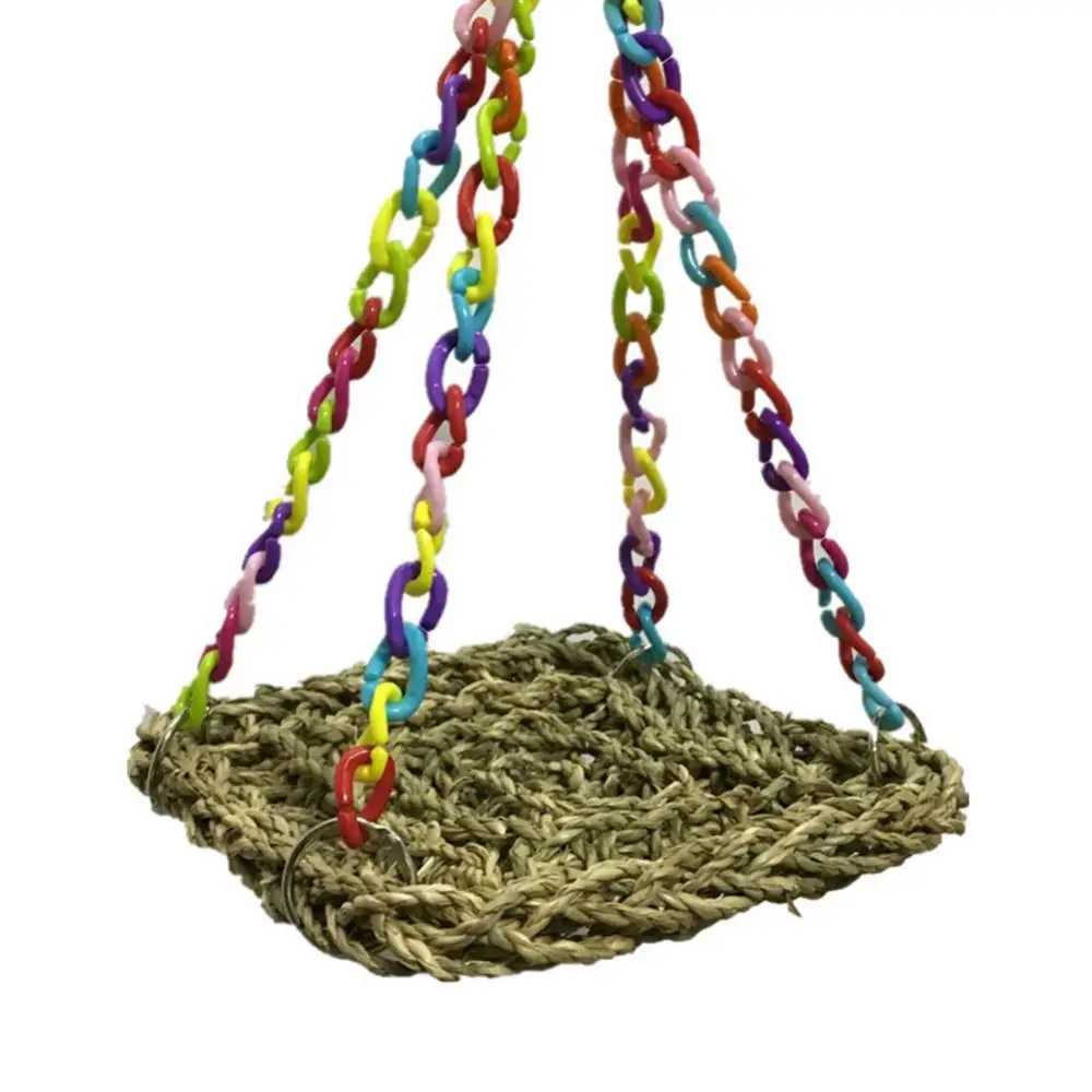 

Семейная Игрушка, соломенный попугай, хомяк, скалолазание, Жевательная качель, гамак, гнездо для домашнего питомца