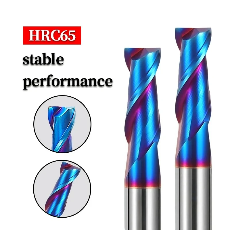 

HRC55 HRC60 HR65 2-зубая концевая фреза 1 1,5 2 2,5 3 3,5 4 5 6 8 10 12 14 16 18 20 мм концевая фреза Фреза с квадратными пазами