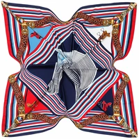 new fashion geometric striped horse head woman temperament decoration beach travel shawl large square scarf party mom gift