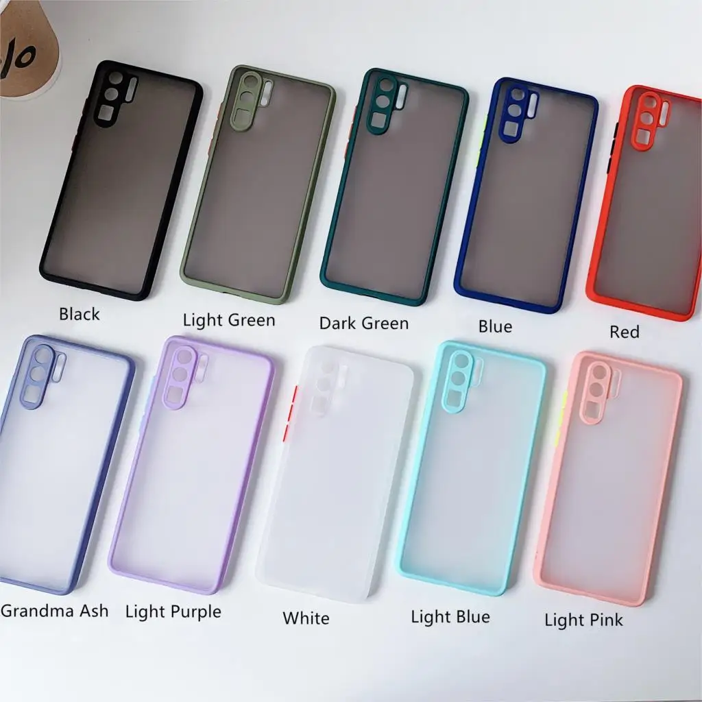 Camera Lens Protection Phone Case For Huawei P40 P30 P20 Pro Mate 20 30 Pro Matte Translucent Back Cover For Honor 20 50 X8 Case