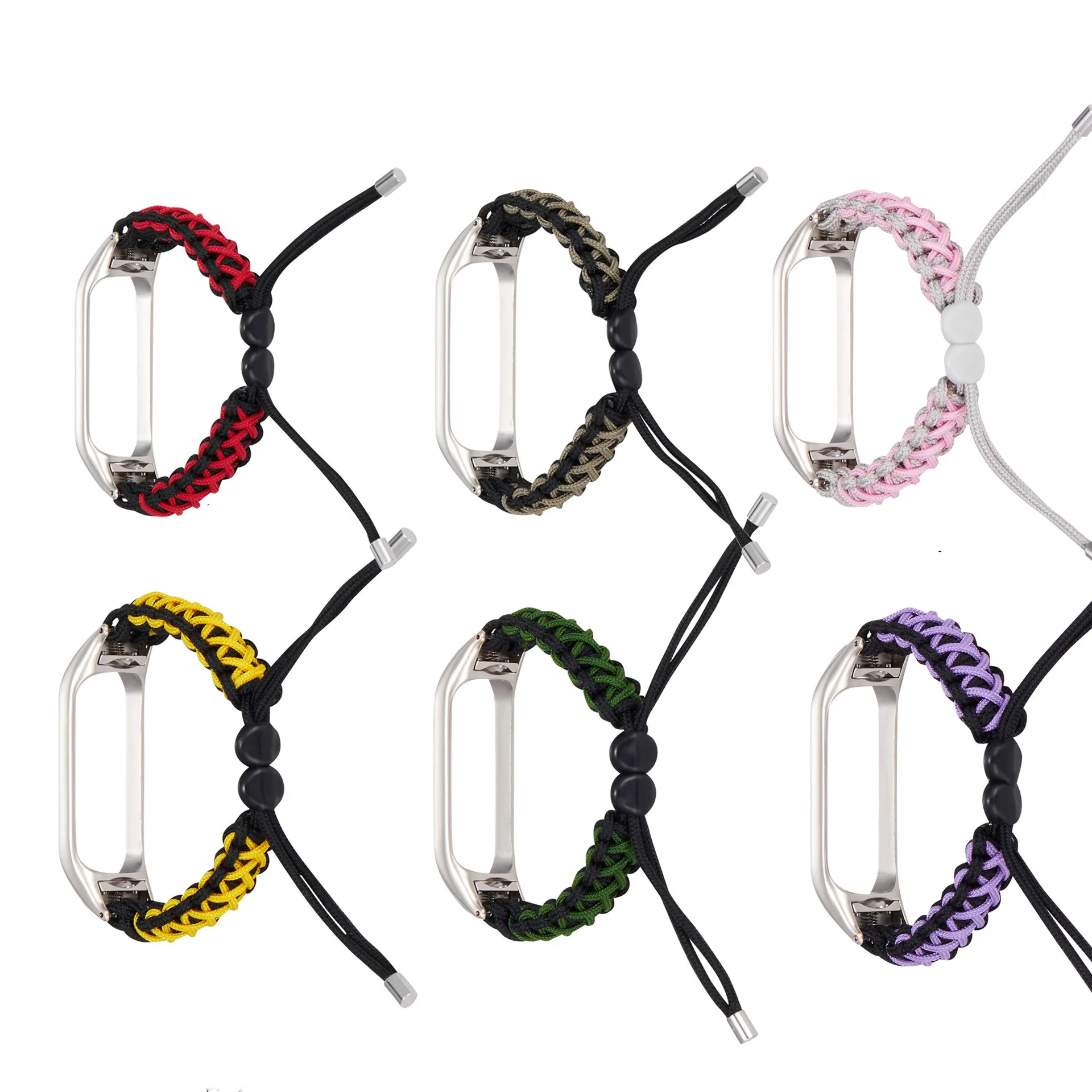 Miband 8 7 6 4 3 Nylon Sport Strap Cotton Woven Watch  Retractable  Smart Wristband Replacement Bracelet Accessories