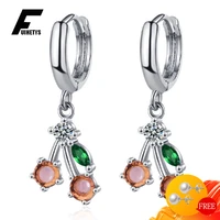 trendy earrings 925 silver jewelry for women korean style drop earring with zircon gemstones wedding party ornaments wholesale