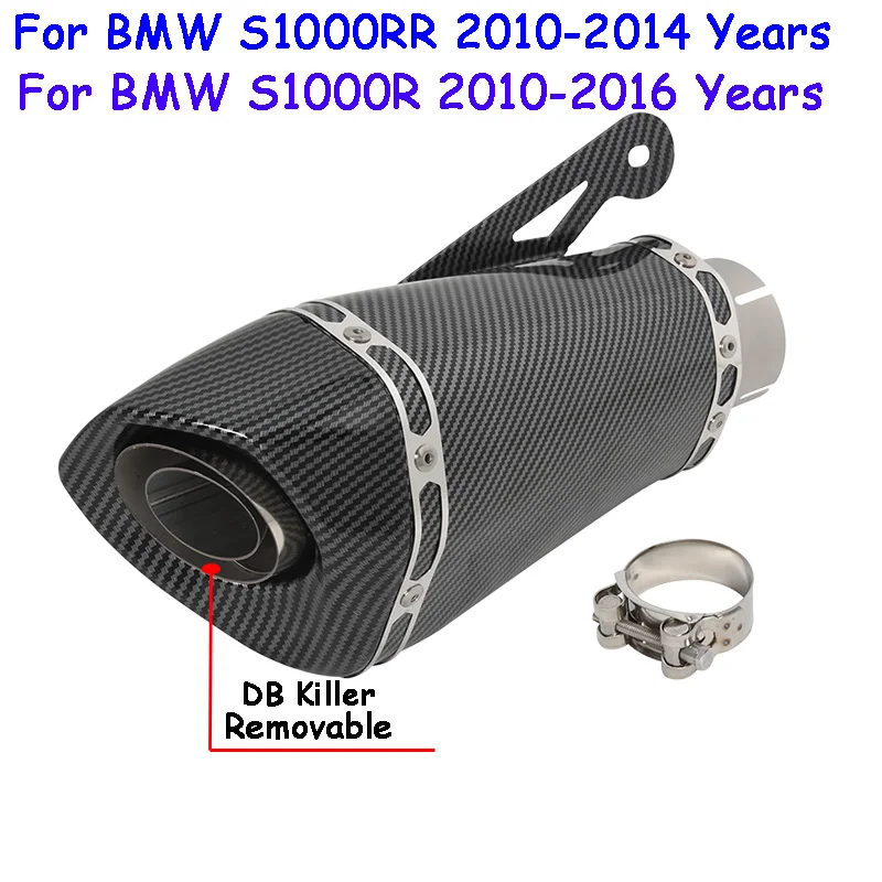 

Slip On For BMW S1000 S1000R S1000RR 10-16 Motorcycle Exhaust Escape Moto Modified Muffler Tailpipe 60mm Laser Printed DB Killer