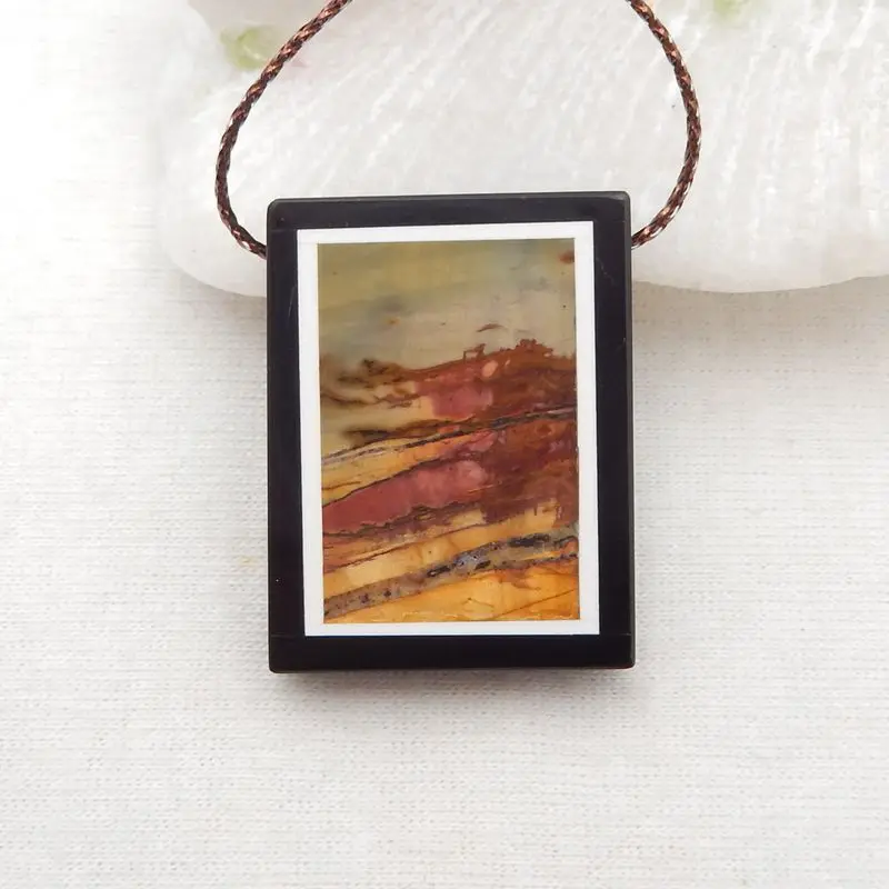 

Натуральный камень, разноцветная яшма Пикассо, обсидиановый кулон, бусина 32x25x6 мм 12 г, полудрагоценные ювелирные изделия, аксессуары для оже...