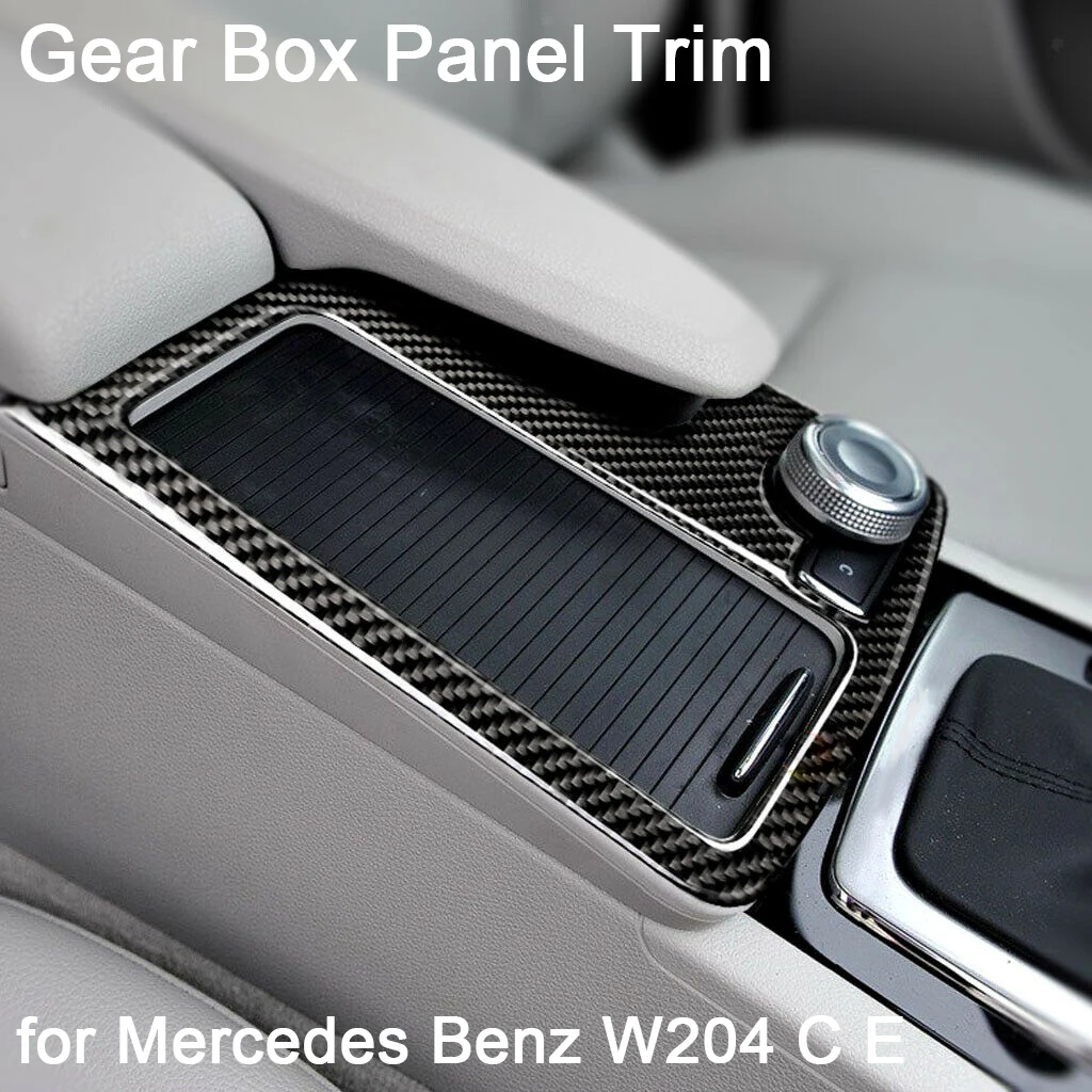 

Внутренняя отделка панели переключения передач из углеродного волокна, крышка коробки передач, декоративная наклейка для Mercedes Benz W204 C E