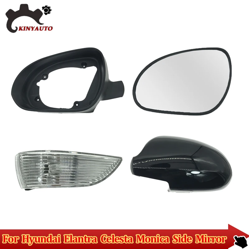 

For Hyundai Elantra Celesta Monica 08-10 Side External Rearview Mirror Lens Turn Signal Light Lid Shell Frame Cover Holder