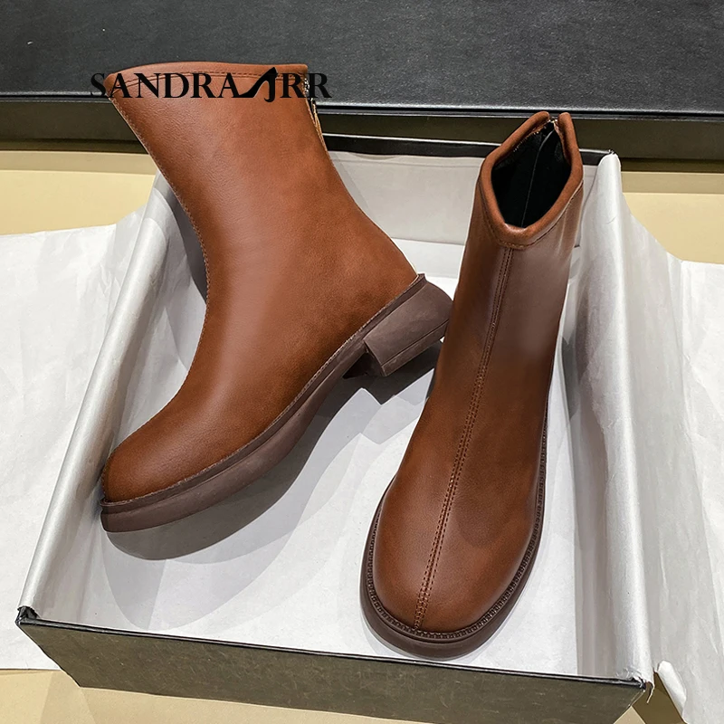 

Женские Асимметричные ботинки на низком каблуке, до щиколотки