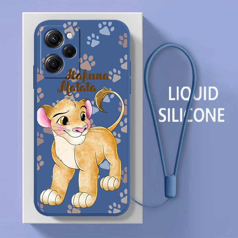

The Lion King Cool For Xiaomi POCO X5 M5 C40 M4 X4 F4 C40 X3 NFC F3 GT M4 M3 M2 Pro C3 4G 5G Liquid Rope Phone Case Coque Capa