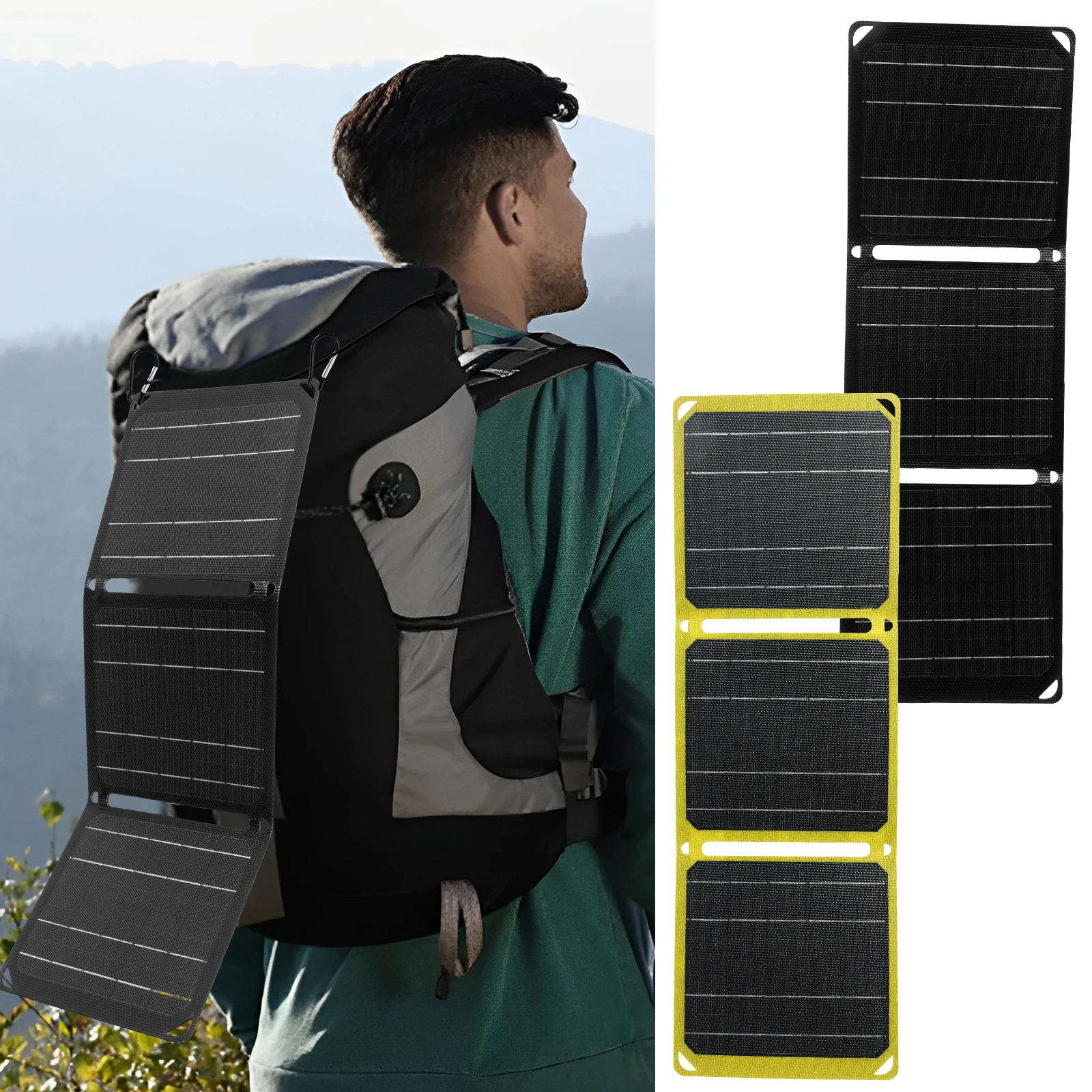 Складная солнечная панель 21 Вт 2 а IP68 Водонепроницаемая портативная зарядное