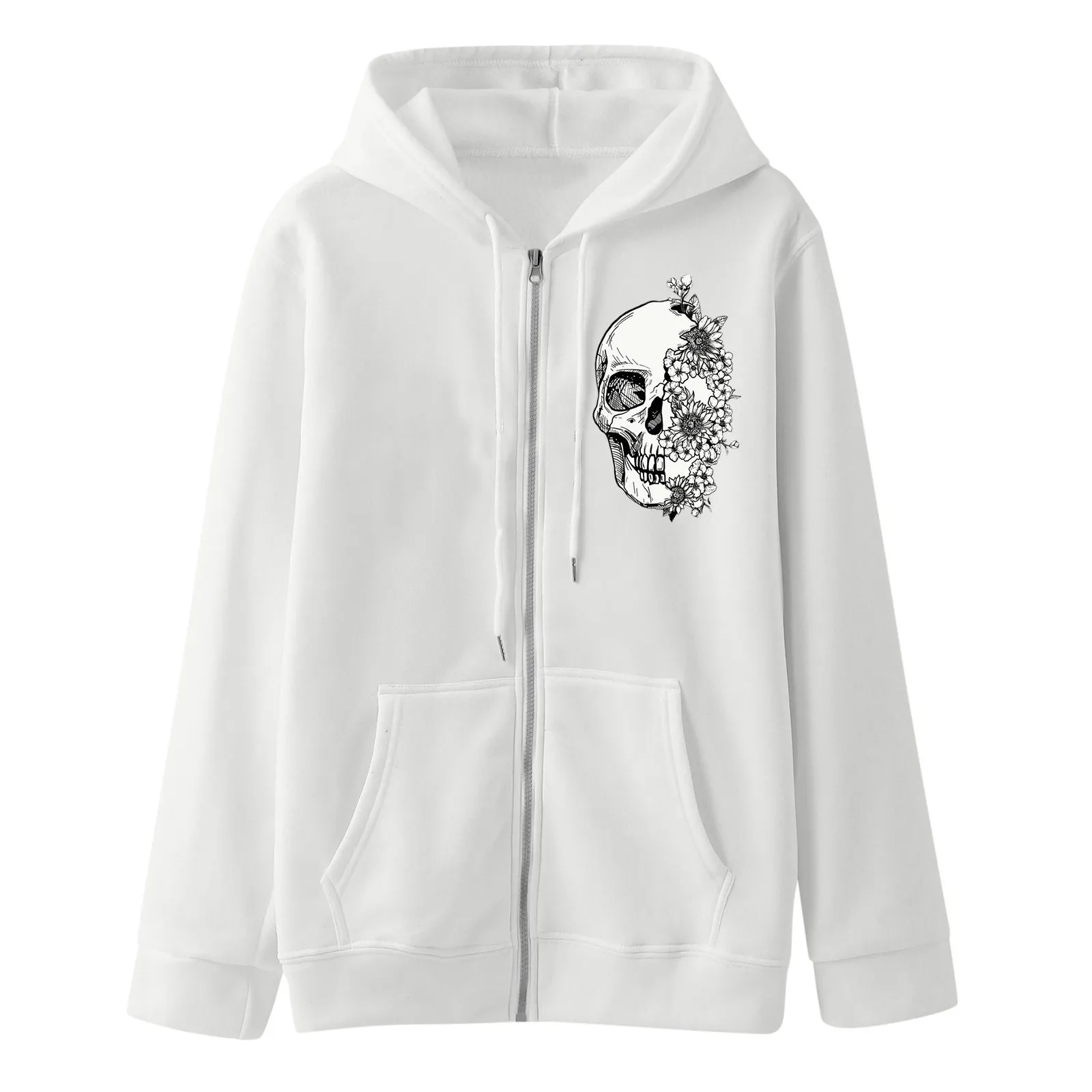 

Женская толстовка на молнии, с длинным рукавом и карманами, на завязках