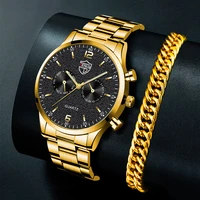 mens gold bracelet watches luxury fashion male stainless steel luminous clock men business quartz wristwatch relogio masculino