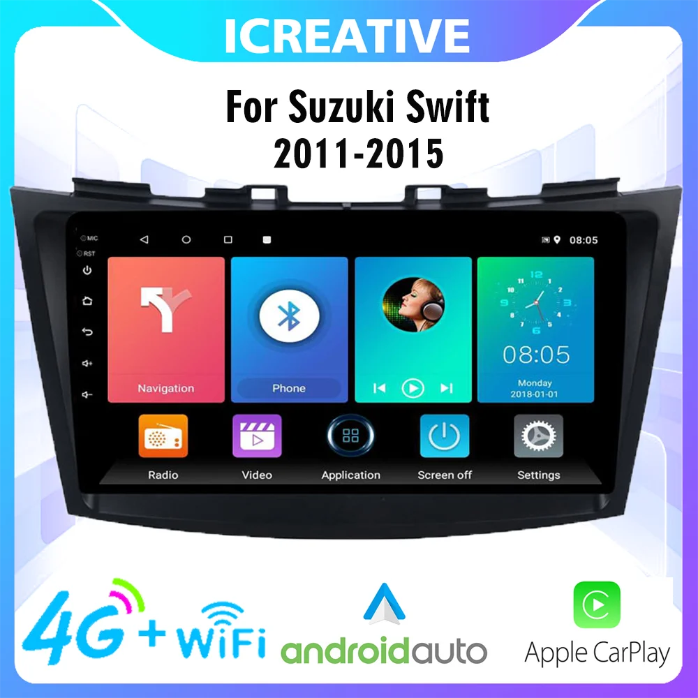 Автомагнитола для Suzuki Swift 2011- 2015 9 дюймов 2 Din Android 4G Carplay мультимедийный плеер