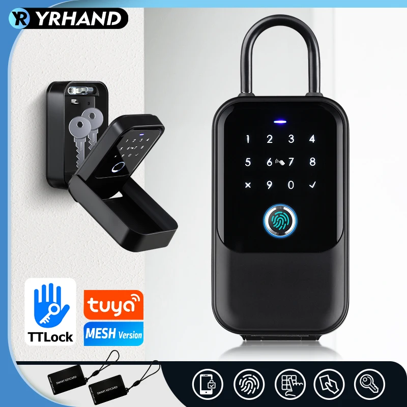 Фото TTlock Smartkey Lock Box Беспроводной электронный сейф для ключей с цифровым кодом, управляемый через приложение Bluetooth Smartlock для домашнего ключа №1