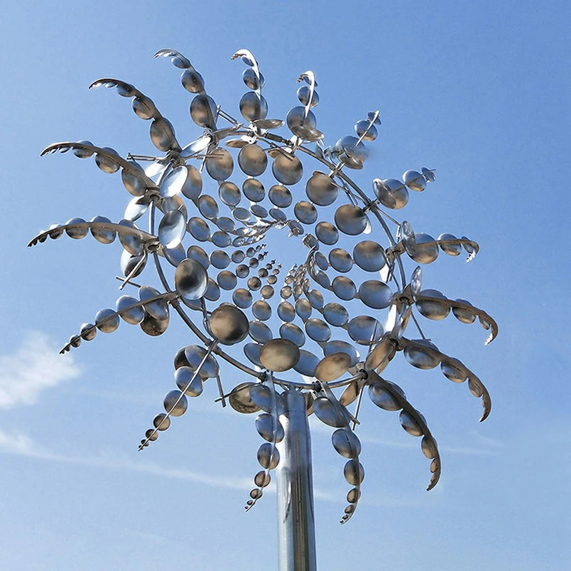 

Unique And Magical Metal Windmill Solar Wind Spinner Kinetic Metal Wind Spinners For Outdoor Lawn Garden Decorative Stakes