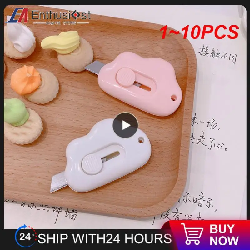 

1~10PCS Cute Rabbit Cloud Color Mini Portable Utility Knife Paper Cutter Cutting Paper Razor Blade Office Stationery Cutting