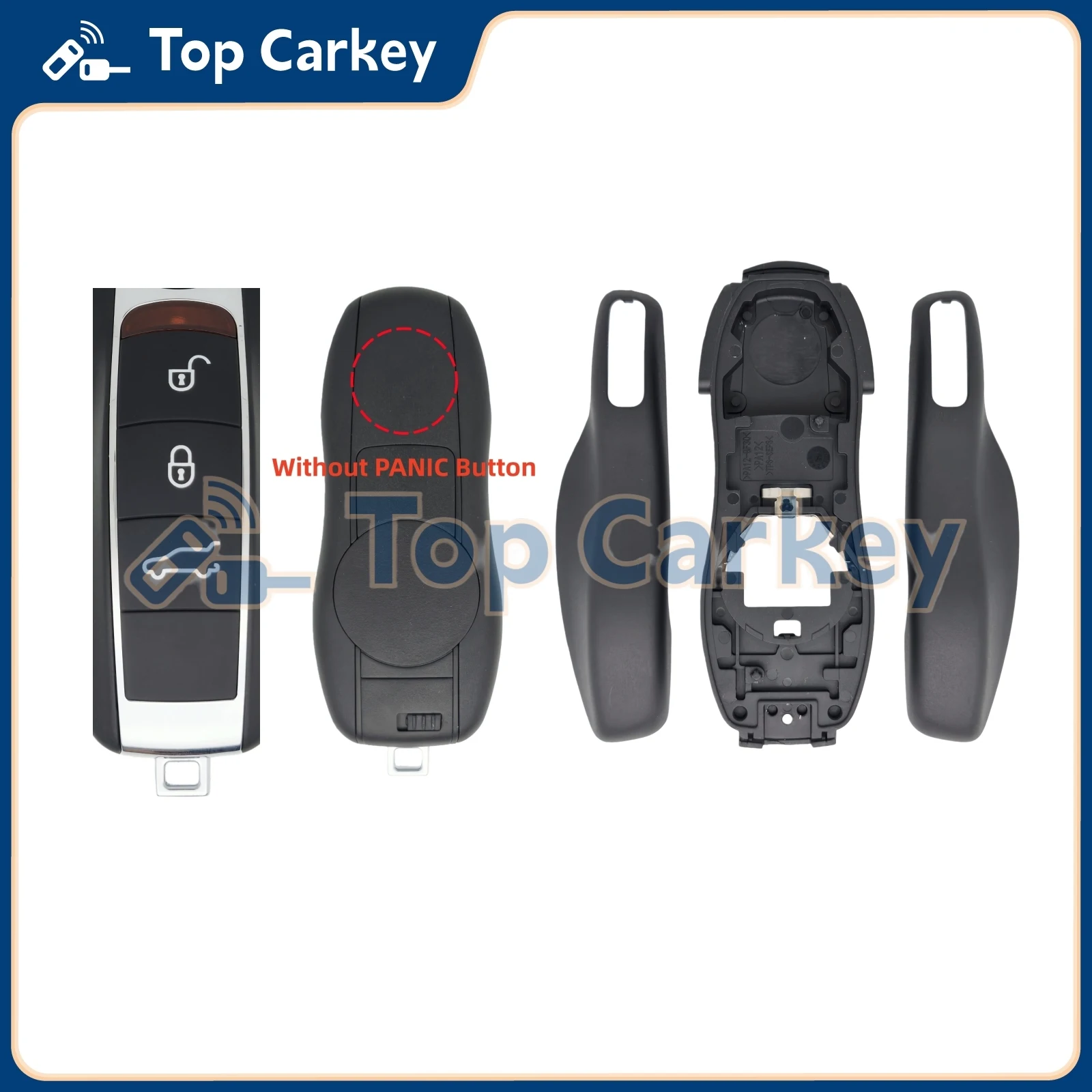 

Сменный чехол для дистанционного ключа TopCarkey с 3 кнопками для Porsche Panamera 911 718 Boxster Cayenne Macan Taycan