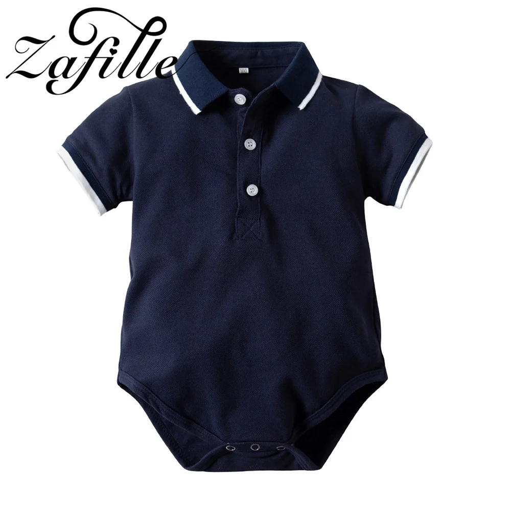 

ZAFILLE Short Sleeve Toddler Boys Rompers Solid Baby Clothes Polo Outfits 2022 Gentleman Kids Newborn Bodysuits Summer Overalls