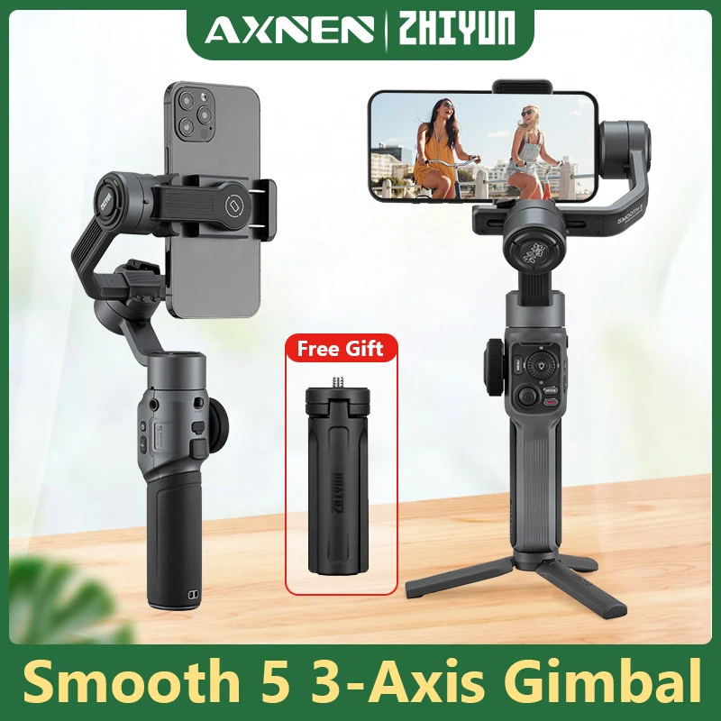 

ZHIYUN Smooth 5 Gimbal 3-Axis Phone Handheld Stabilizer for Smartphone iPhone 13 Pro Max Samsung s20 fe Huawei Xiaomi Live Video