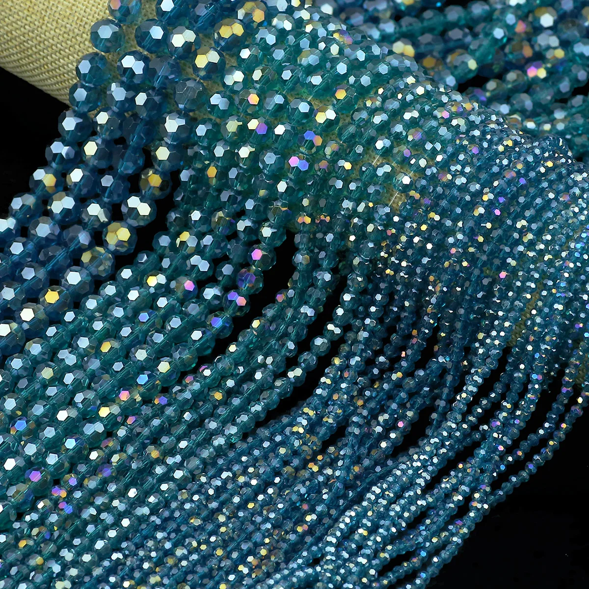 Австрийские хрустальные шары круглые лазурно-синий цвет AB Бусины свободные