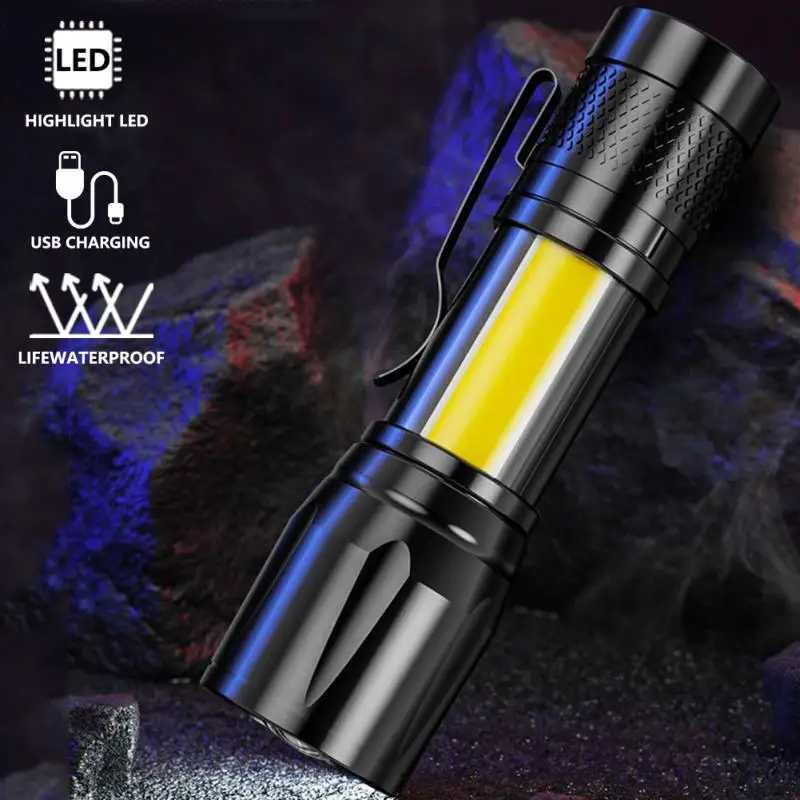 

Powerful T6 LED Flashlight Super Bright Aluminum Alloy Portable Torch USB Rechargeable Outdoor Camping Tactical Flash Light