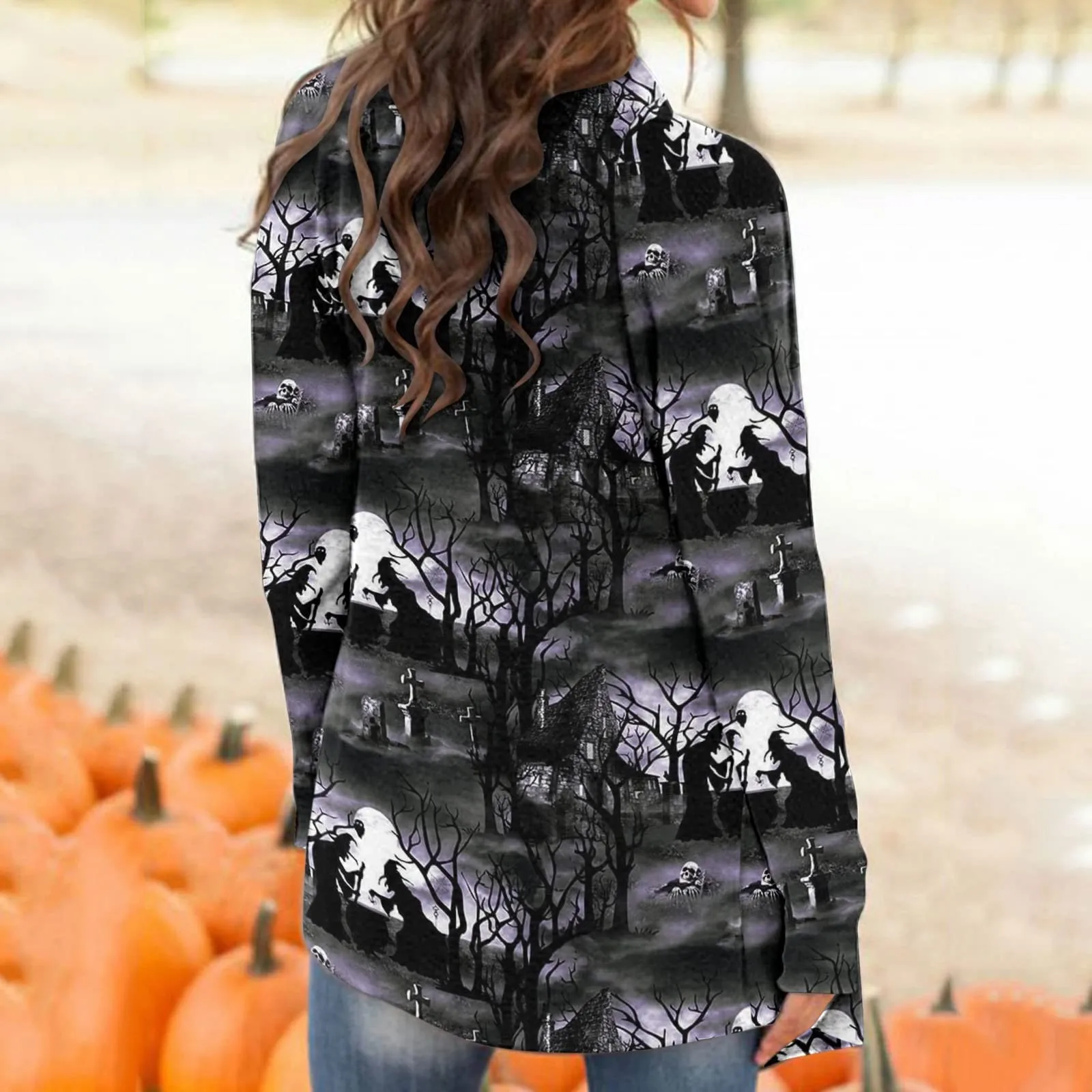 Женский кардиган с длинным рукавом Повседневный Кардиган принтом животных кошек