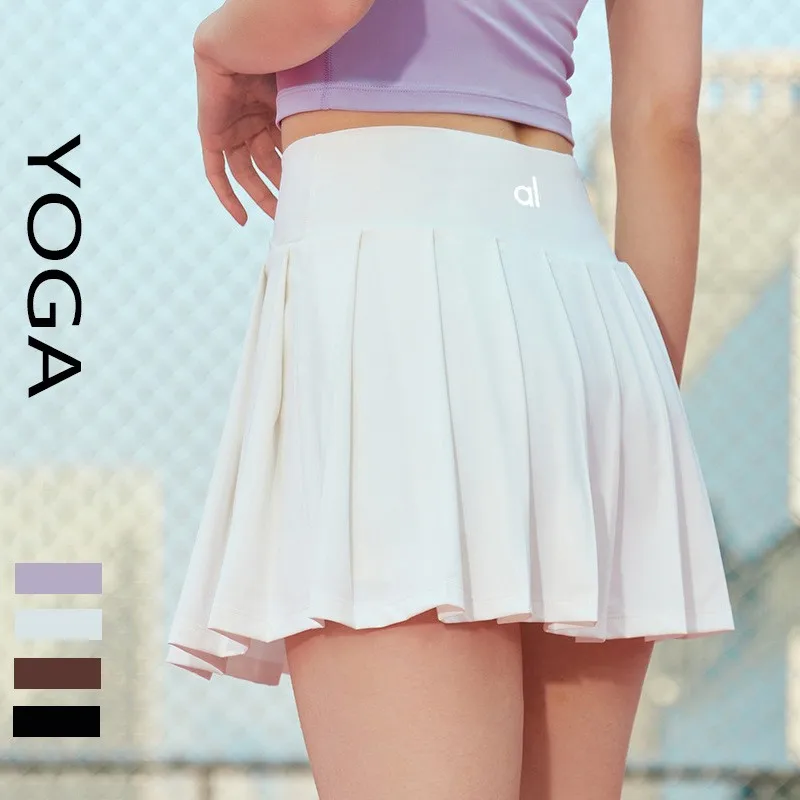 NWT Al Yoga Skirt Fake Two-Piece Loose Sports Gym Shorts Women Stretch Low Waist Dance Skirt Quick Dry Outdoor Tennis Skirt