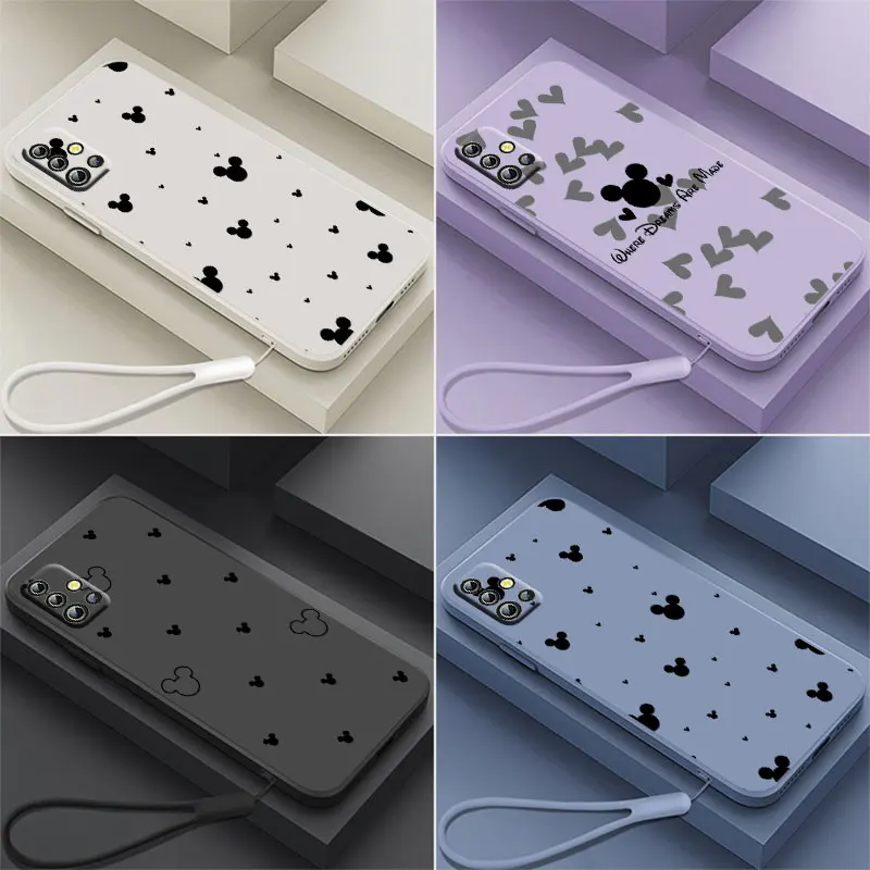 

Disney Cartoon Mickey Phone Case For Realme Q3S GT 2 S7 ST S2 C25Y C21Y C11 C17 Narzo 50A 50i 30 20 Liquid Rope Funda Cover Soft