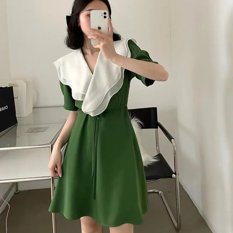 

Женское ТРАПЕЦИЕВИДНОЕ ПЛАТЬЕ с оборками, элегантное платье во французском стиле с V-образным вырезом и зауженной талией, Новинка лета 2022