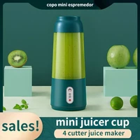 mini juicer cup 4cutter portable usb rechargeable portable food mixer smoothie blender processor juice squeezer maker extractor