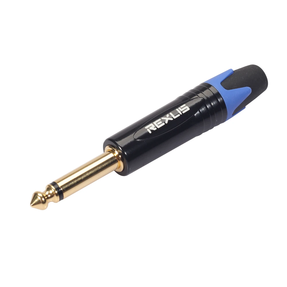 

Mono 6.35MM Jack 6.3MM Male Plug Connector Aluminum Tube Brass Gold Plated 1/4 Inch Microphone Plug Audio Cable Connector
