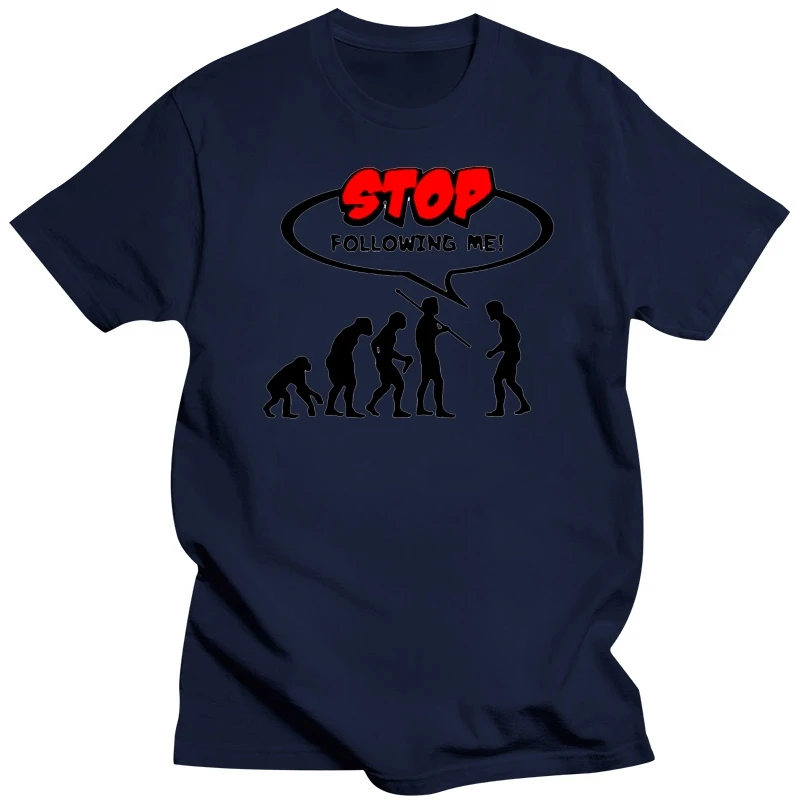 Stop Following Me забавная шутка Чарльз Дарвина эволюция биология футболка крутая
