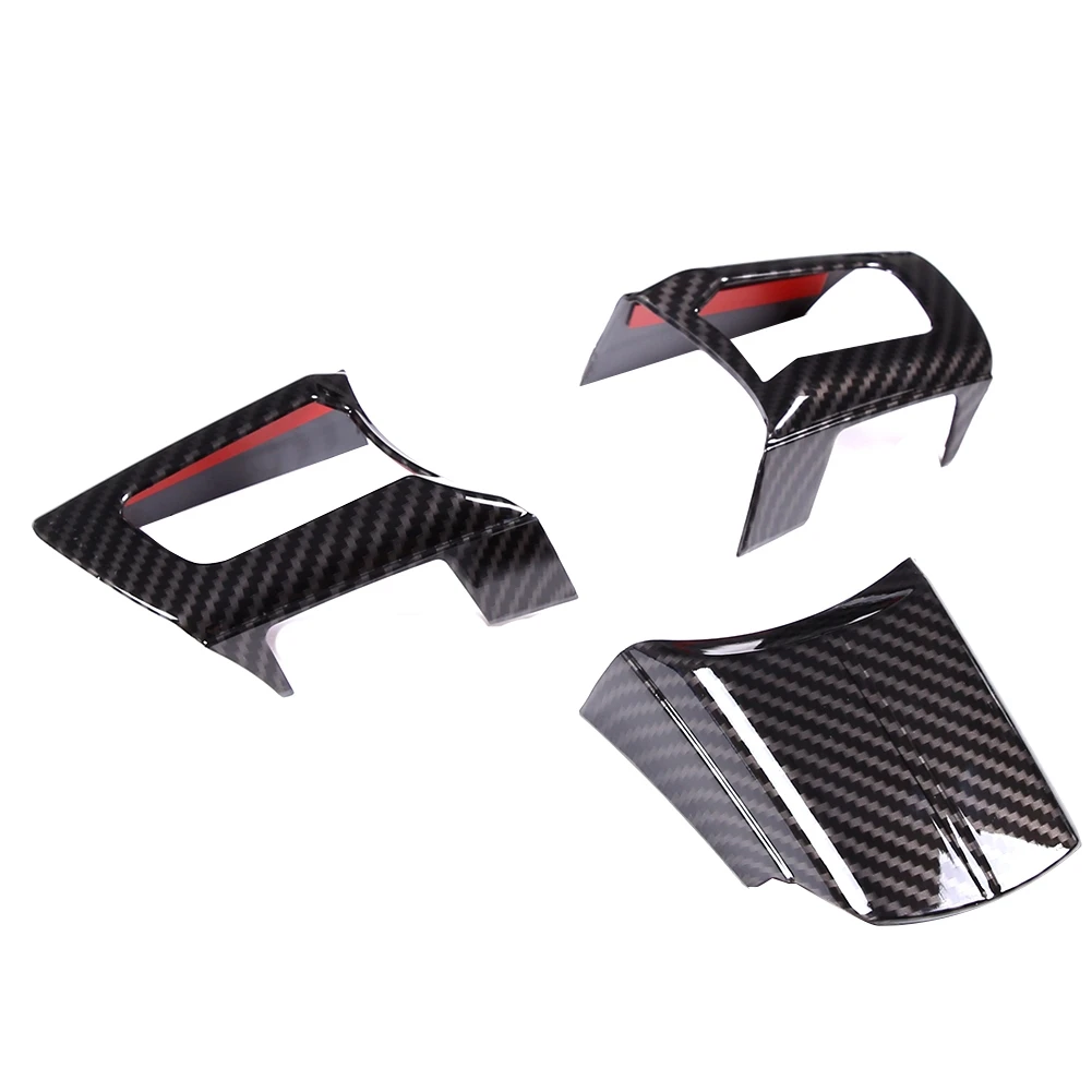 

Car Carbon Fiber ABS Car Steering Wheel Frame Cover Trim Stickers for 09-14