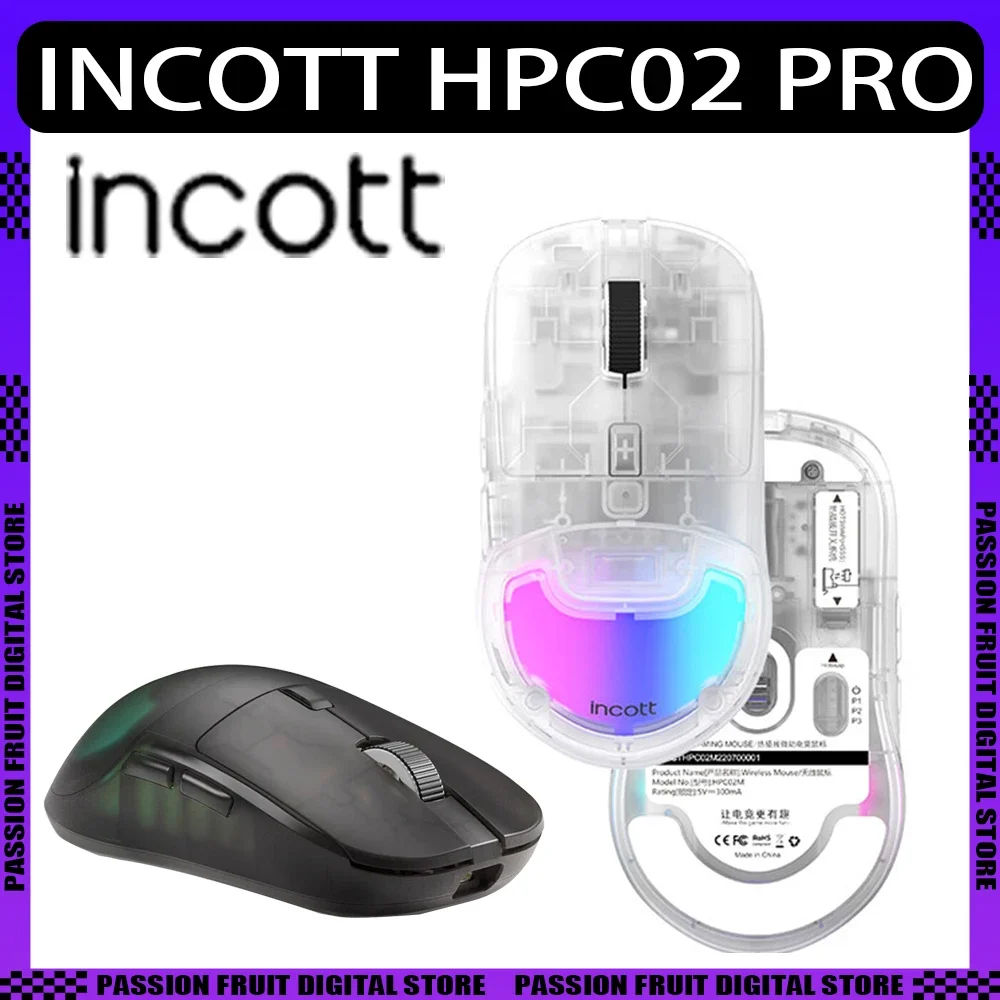 Беспроводная мышь Ironcat Hpc02 Pro Paw3395 двойной режим бесшумная RGB с возможностью