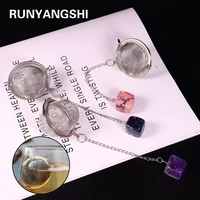 1pc natural crystal gemstone healing stone quartz mineral ornaments 304 stainless steel tea maker tea filter seasoning ball