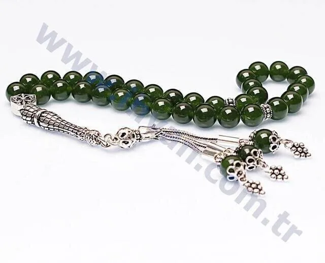 IQRAH Jade Stone Rosary (925 STERLING SILVER)