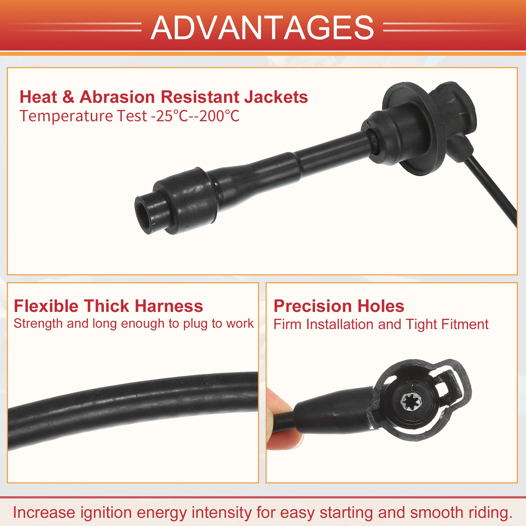 UXCELL 3 шт. автомобильные провода катушки свечи зажигания жгут проводов 5 мм