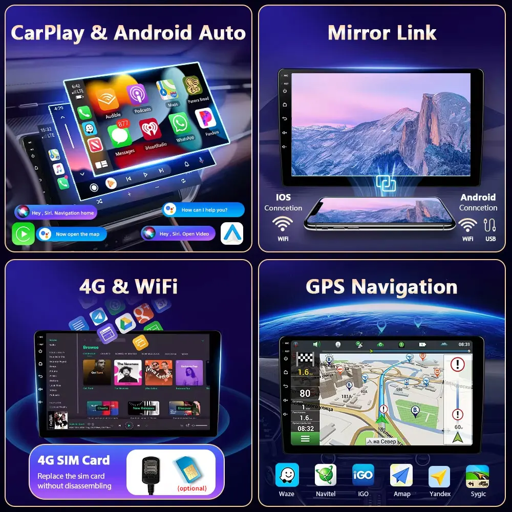 Фото Беспроводной CarPlay Android Auto для GAZ Gazelle Business 2010-2021, Android 16, 8-ядерный процессор, головное устройство, автомобильная магнитола, 4G, 2 DIN, автомагнитола №3