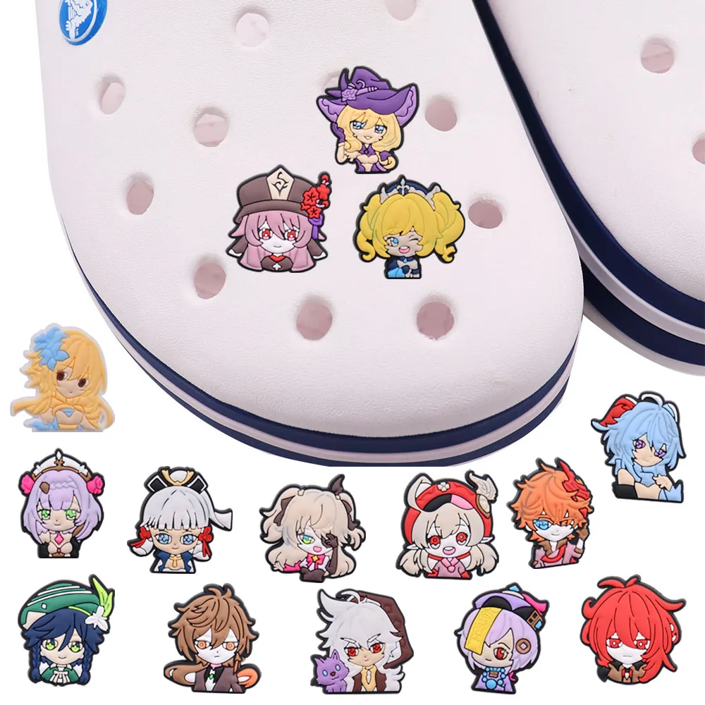 

15Pcs Japanese Anime Characters PVC Garden Shoe Charms Shoes Decorations Buckle Clog DIY Croc Jibz Wristbands Kids Party Gift