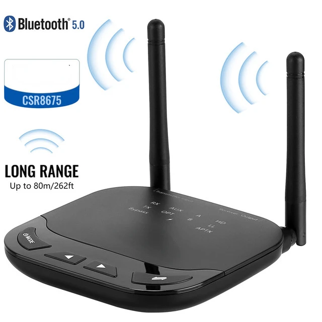 

2023New CSR8675 AptX HD LL Bluetooth 5.0 Transmitter Receiver Bypass SPDIF AUX 3.5mm Wireless Audio Adapter for TV PC Car Headph