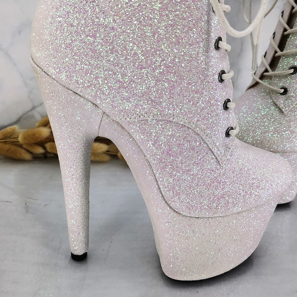 Leecabe 17CM/7inches Pole dancing shoes High Heel platform Boots Pole Dance boot